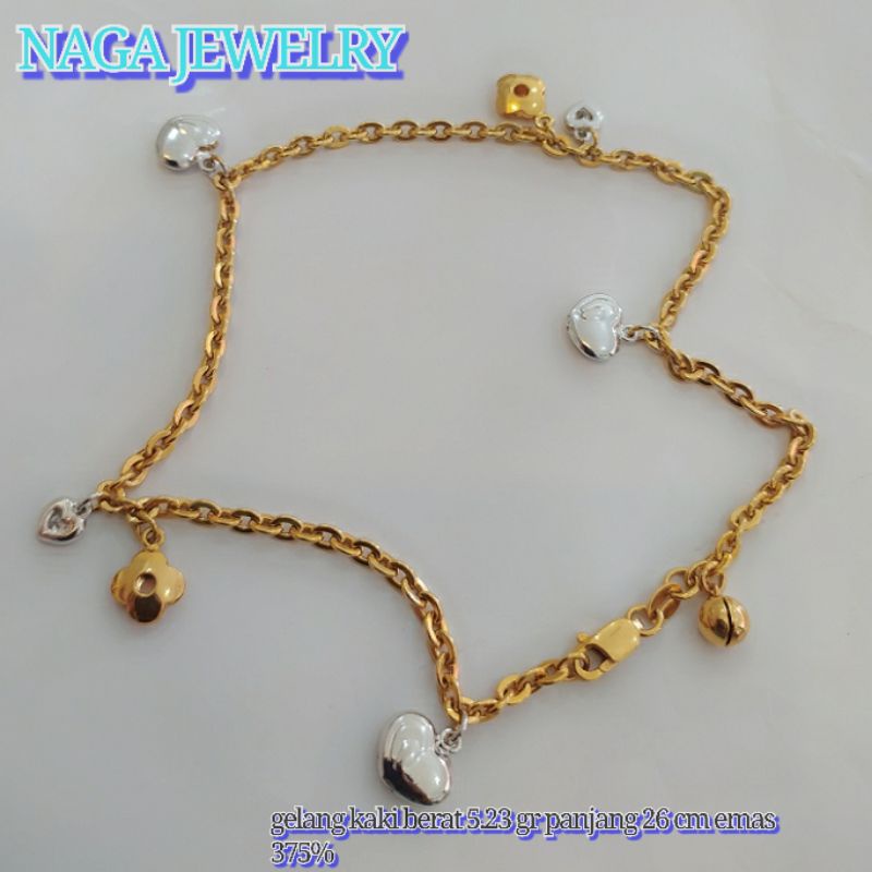 GELANG KAKI FANCY SUPER EMAS 8K