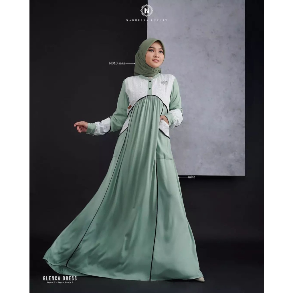 GLENCA DRESS BY NADHEERA LUXURY READY WARNA MINT SIZE XXL