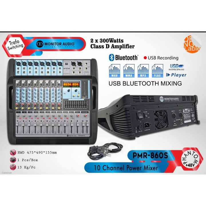 POWER MIXER MONITOR AUDIO PMR-860S 10 CHANNEL POWER MIXER MONITOR AUDIO PMR 860S