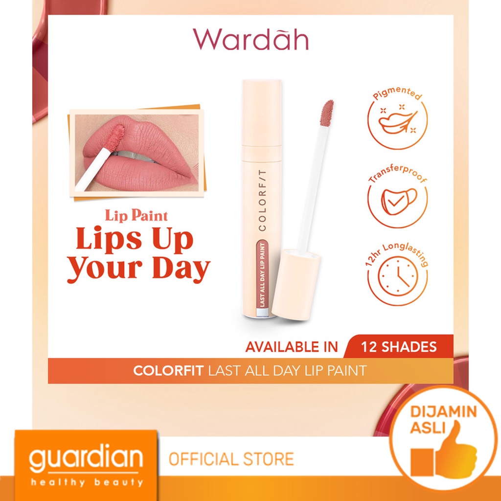 WARDAH Colorfit Last All Day Lip Paint Lip Cream - 07 Brick On 4.2g
