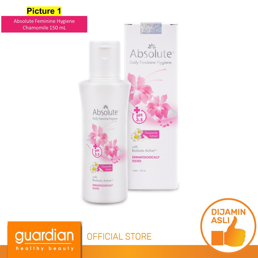 ABSOLUTE Daily Feminine Hygiene 150ml with Chamomile Extract & Biolacto Active / Pembersih Daerah Ke