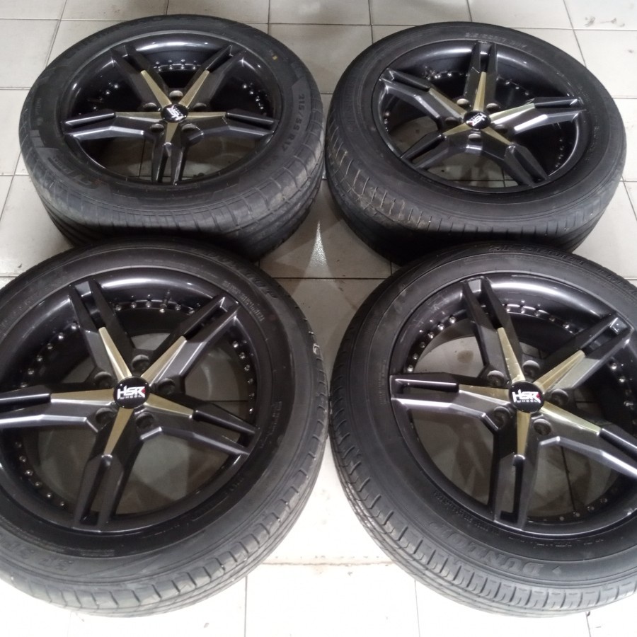 velg mobil bekas Ring17 baud 5×114 ET 40 dan ban 215/55 R17pnp HRV CRV INOVA OUTLANDER DLL