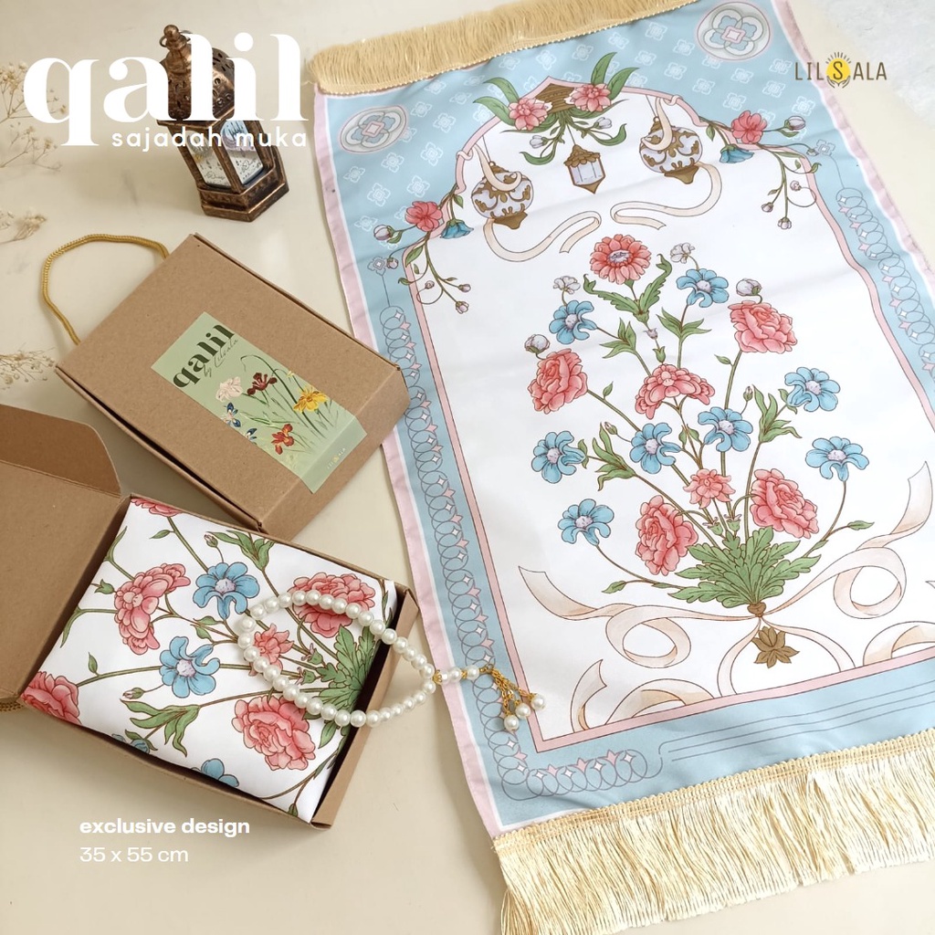 [QALIL] YARA Sajadah Muka atau Kepala Travel Mini Kecil Praktis Untuk Dibawa ataupun jadi Souvenir Akikah Pernikahan Wedding Tahlilan Kado Cewe Kado Cowo