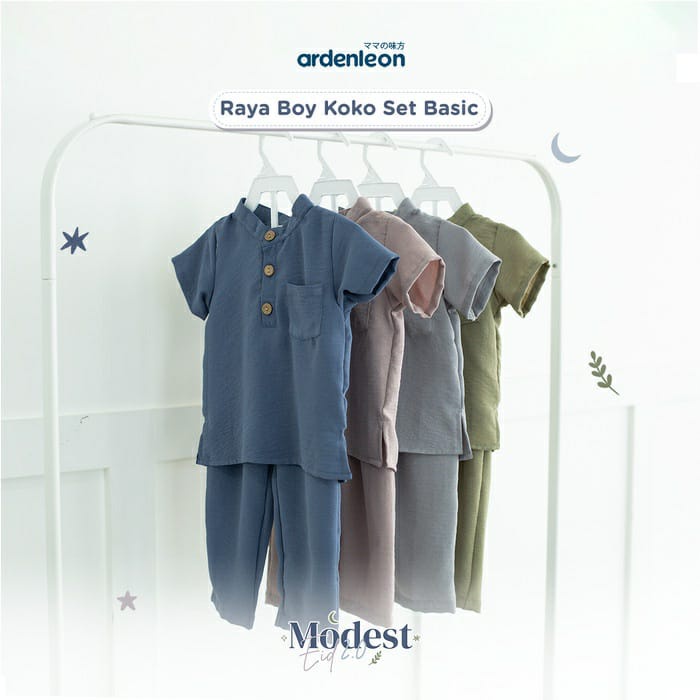 ARDENLEON - BOYS RAYA KOKO SET BASIC CRINKLE - RAYA BOYS TUNIC / BAJU LEBARAN ANAK /  BAJU KOKO  / B