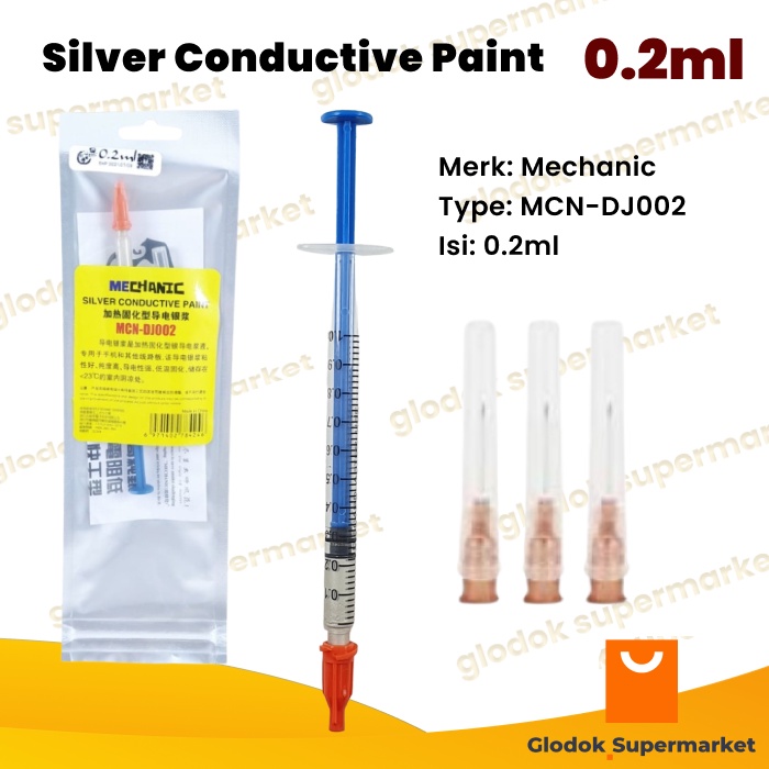 Silver Conductive Paint Mechanic 0.2ml Pasta Penyambung Jalur Kabel 0.2 ml MCN-DJ002