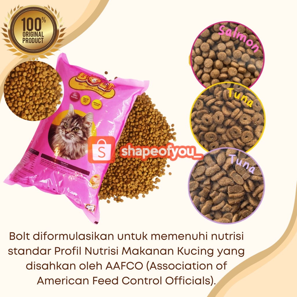 Bolt Makanan Kucing Kering Repack Pakan Kucing Bolt Cat Donut Ikan Dry Food Kitten