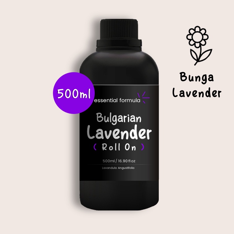 500ml Organic Bulgarian Lavender Essential Oil Roll On Bunga Lavender Murni 100%