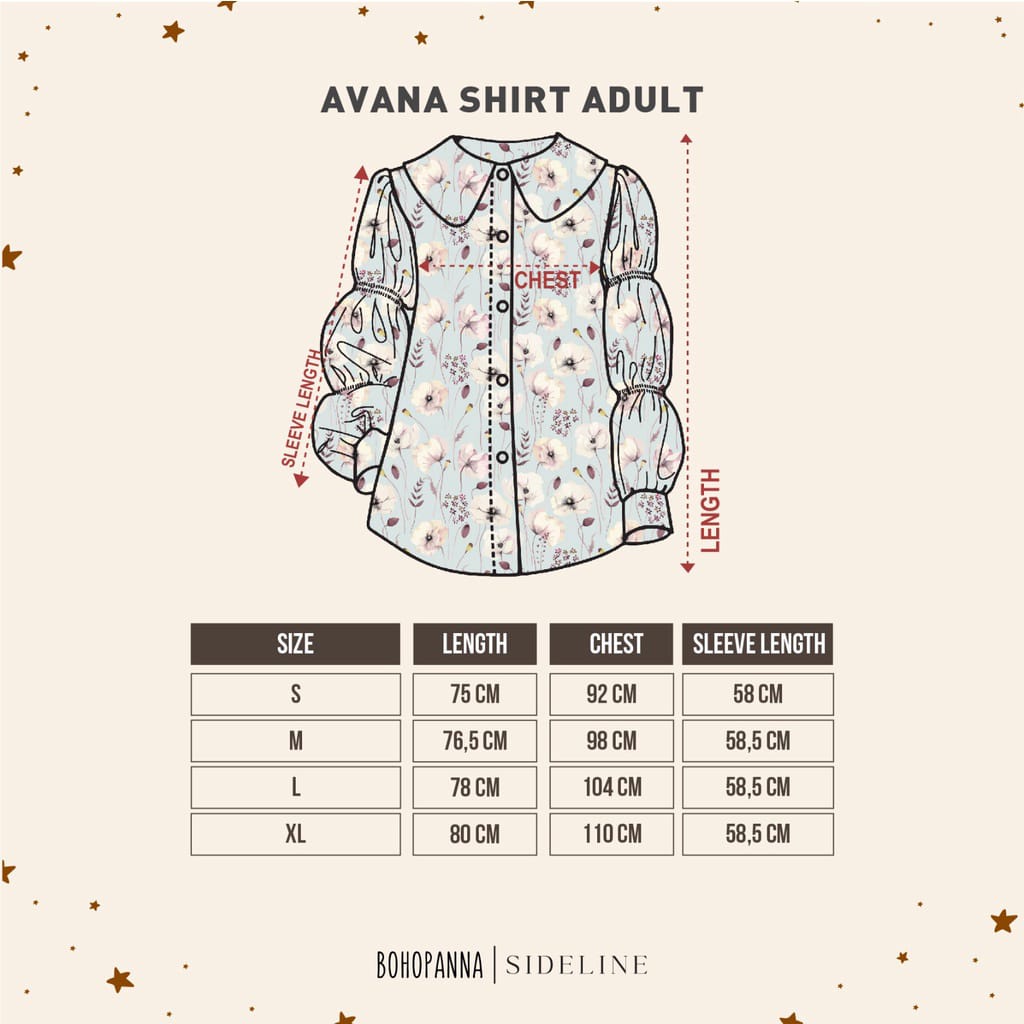 Bohopanna X Sideline Avana Shirt For Kids and Adults / Kemeja Lengan Panjang Ibu &amp; Anak