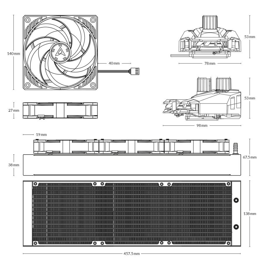 ARCTIC Liquid Freezer II 420 - AIO 420mm Liquid Cooling - CPU Cooler