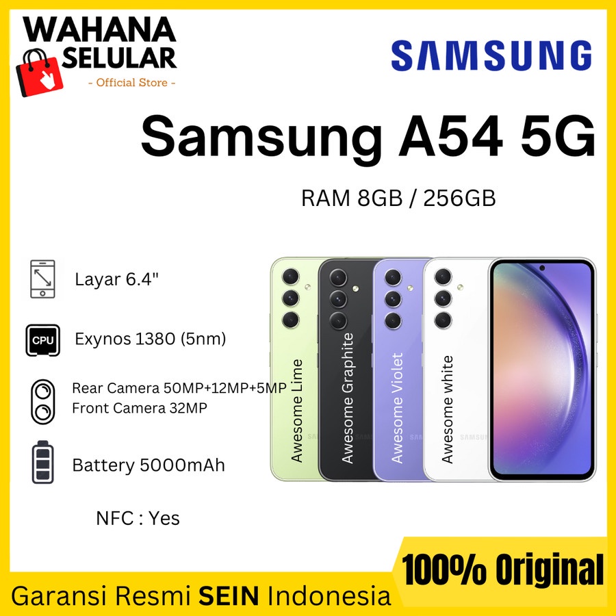 Samsung Galaxy A54 5G 8/256 GB - Garansi Resmi