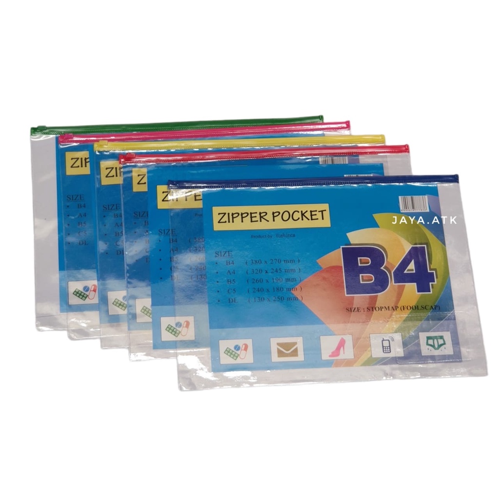 

ZIPPER POCKET B4 TEBAL MAP DOKUMEN ZIP LOCK SLETING BESAR TRANSPARAN YUSHINCA