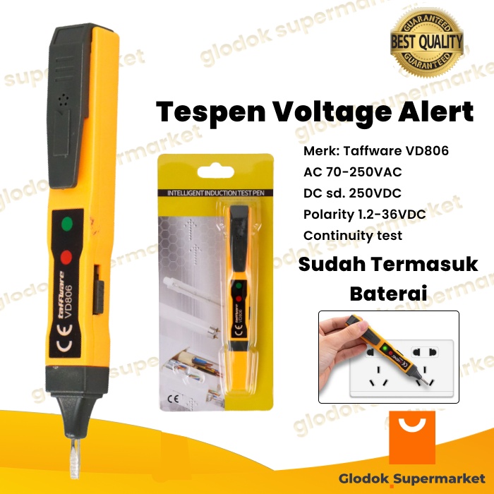 Testpen AC Non Contact Taffware Tespen Voltage Alert Tester VD806