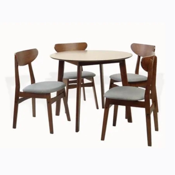Meja Makan Cafe Bulat 4 Kursi Minimalis Modern