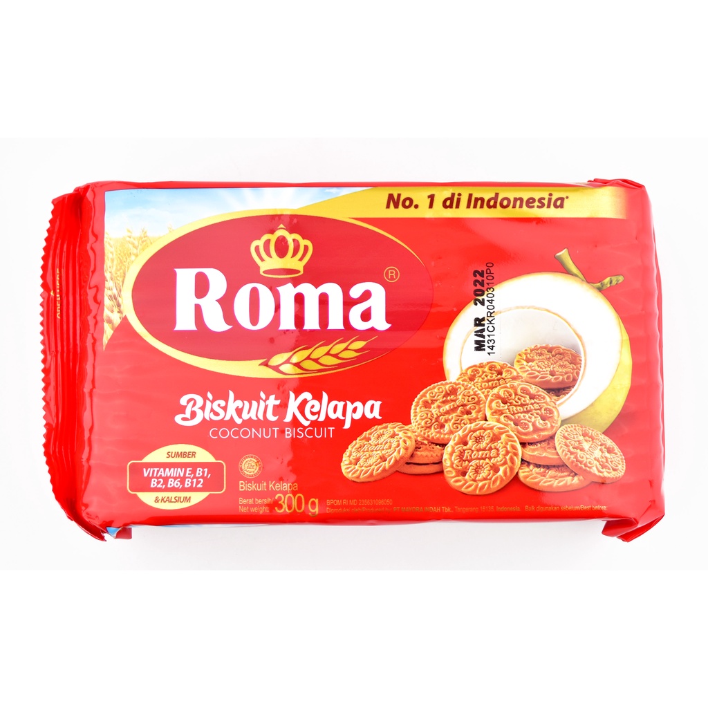 

BISKUIT ROMA KELAPA 300 GR COCONUT BISCUIT