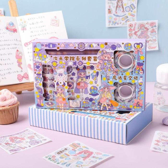 

Stiker Set Box Karakter Lucu + Roll Stiker Cute + Pulpen Cutter / Stik