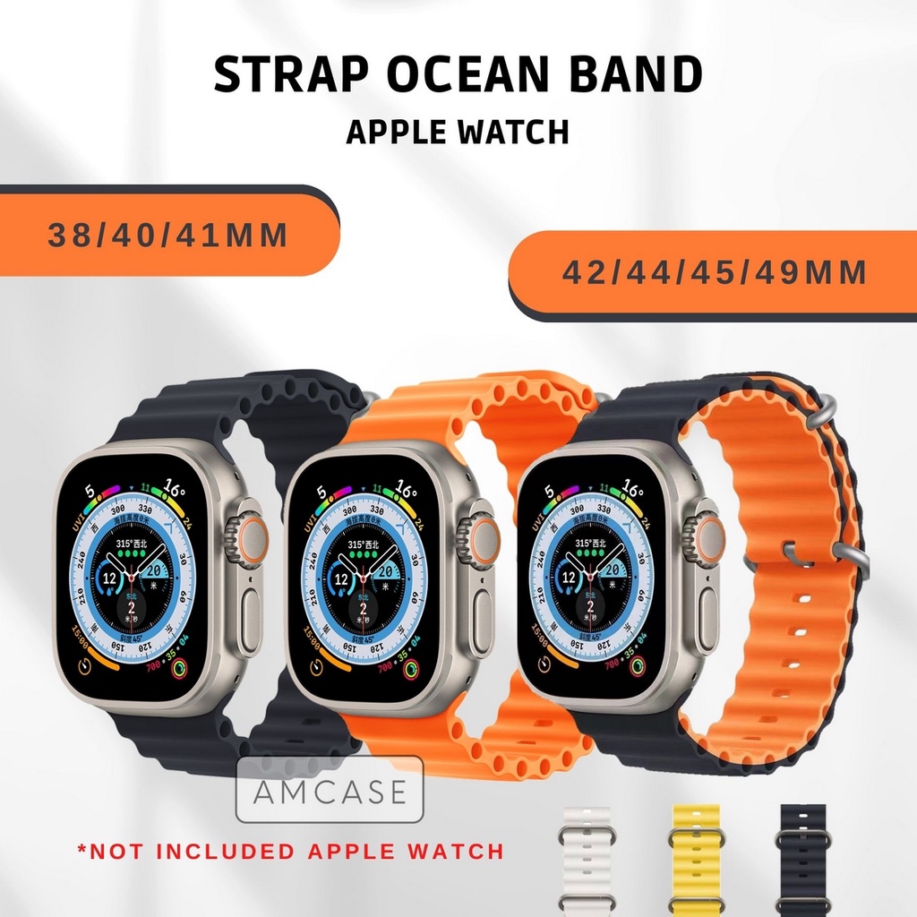 ( TANPA JAM ) OCEAN | TALI STRAP WATCH - SERIES ULTRA 8 7 6 5 4 3 2 1 SE | SIZE 38mm 40mm 41mm 42mm 44mm 45mm 49mm | Tali strap sport band apple watch iwatch smartwatch