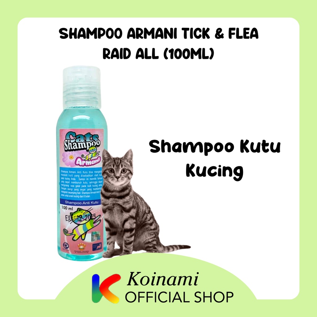 SHAMPO ARMANI TICK &amp; FLEA 100ml  / shampo kutu kucing / Raid All