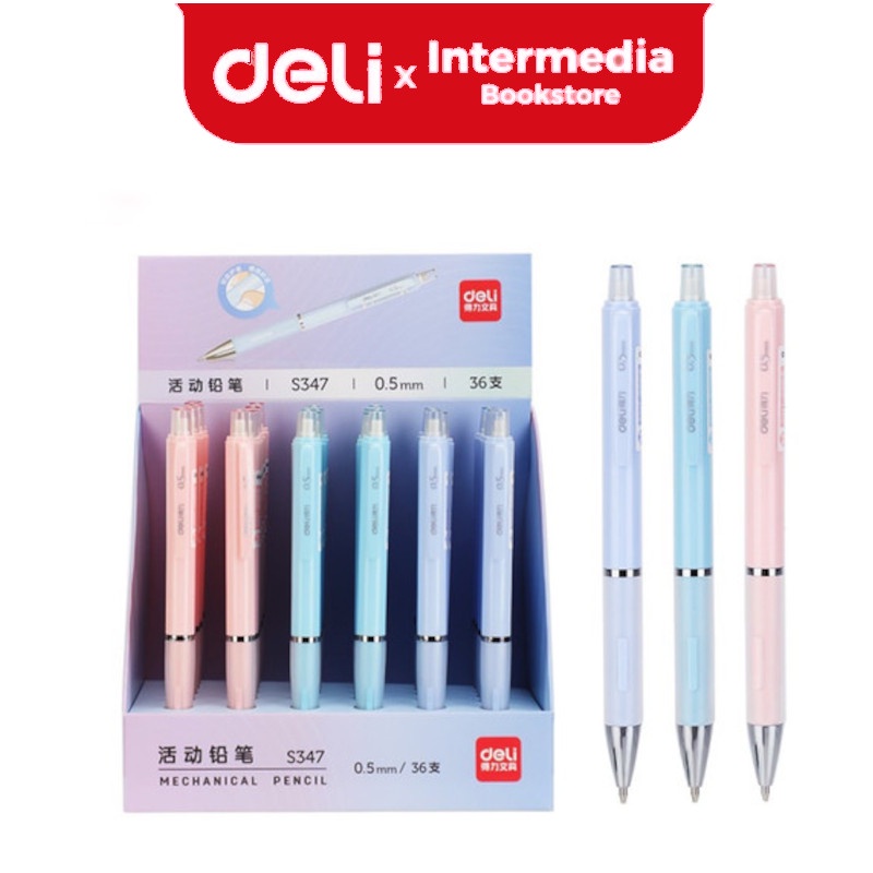 

Deli Propelling Pencil Pensil Mekanik Cetek Tip 0.5 mm Dilengkapi Klip S347