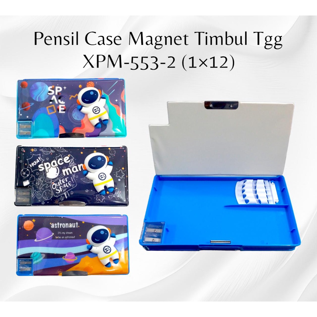 

Pensil Case Magnet / Kotak Pensil Magnet Timbul Motif Astronot/Dino/Tiger