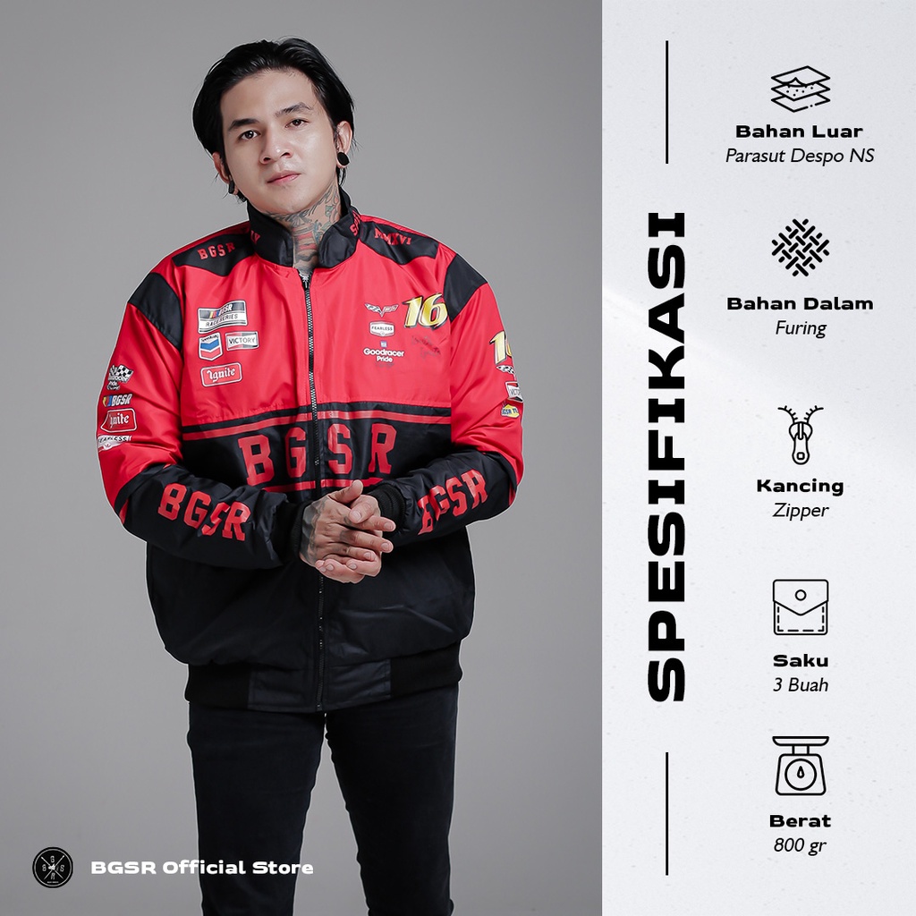 Jaket Pria Nascar Jacket Racing Sunmori Touring Motor Windbreaker Tebal Adem X02