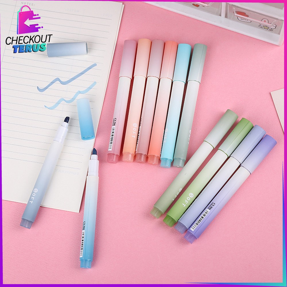 CT A55 Highlighter Pastel Penanda Teks Set 4IN1 Spidol Pen Marker Warna Gradasi Painting Multifungsi Textliner Stasionary Alat Tulis Sekolah