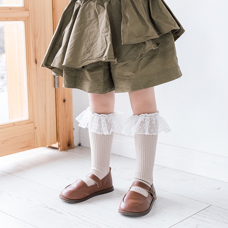 NEW-R2M Kaos kaki panjang bayi/anak perempuan motif renda 2 motif