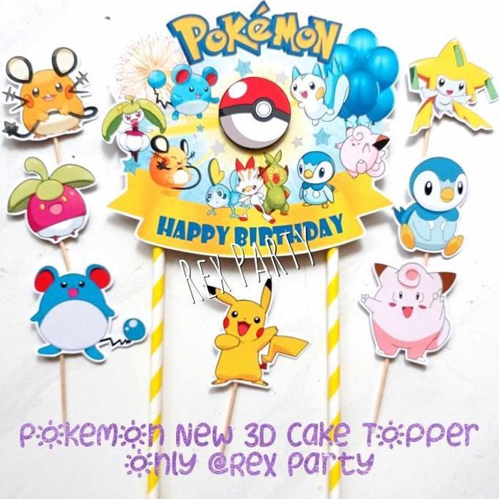 

(REXP) POKEMON CAKE TOPPER/CAKE TOPPER 3D POKEMON NEW/PIKACHU TOPPER POKEMON