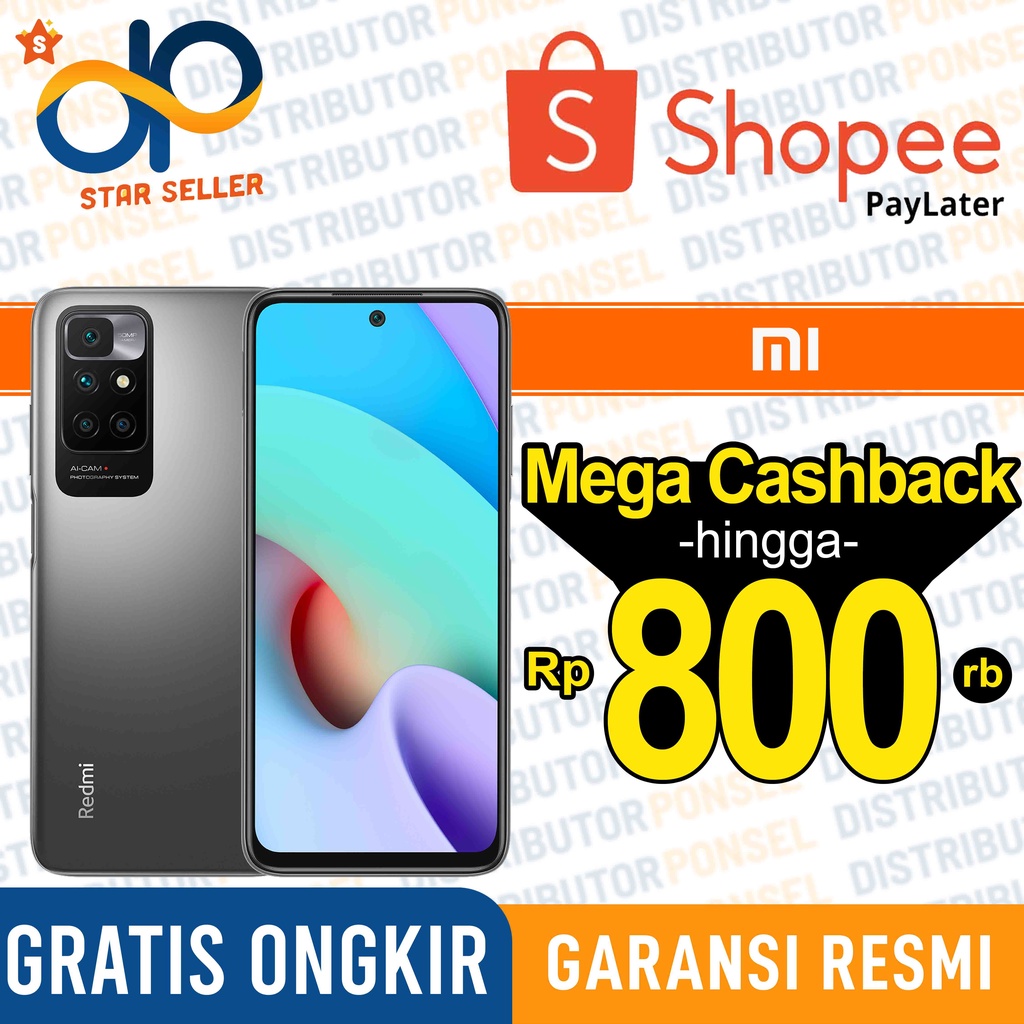 Xiaomi Redmi 10 2022 6/128 GB 4/64 GB Garansi Resmi 64 GB 128 GB