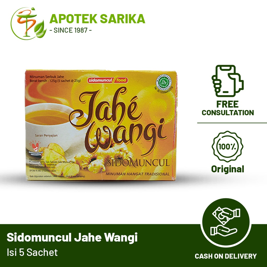 

Sidomuncul Jahe Wangi Isi 5 Sacht ( Minuman Penghangat Tubuh )