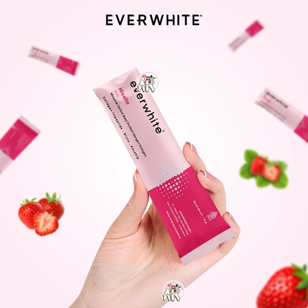 EVERWHITE HICOLLA MINUMAN SERBUK RASA STROBERI DENGAN KOLAGEN SACHET ( ECERAN )