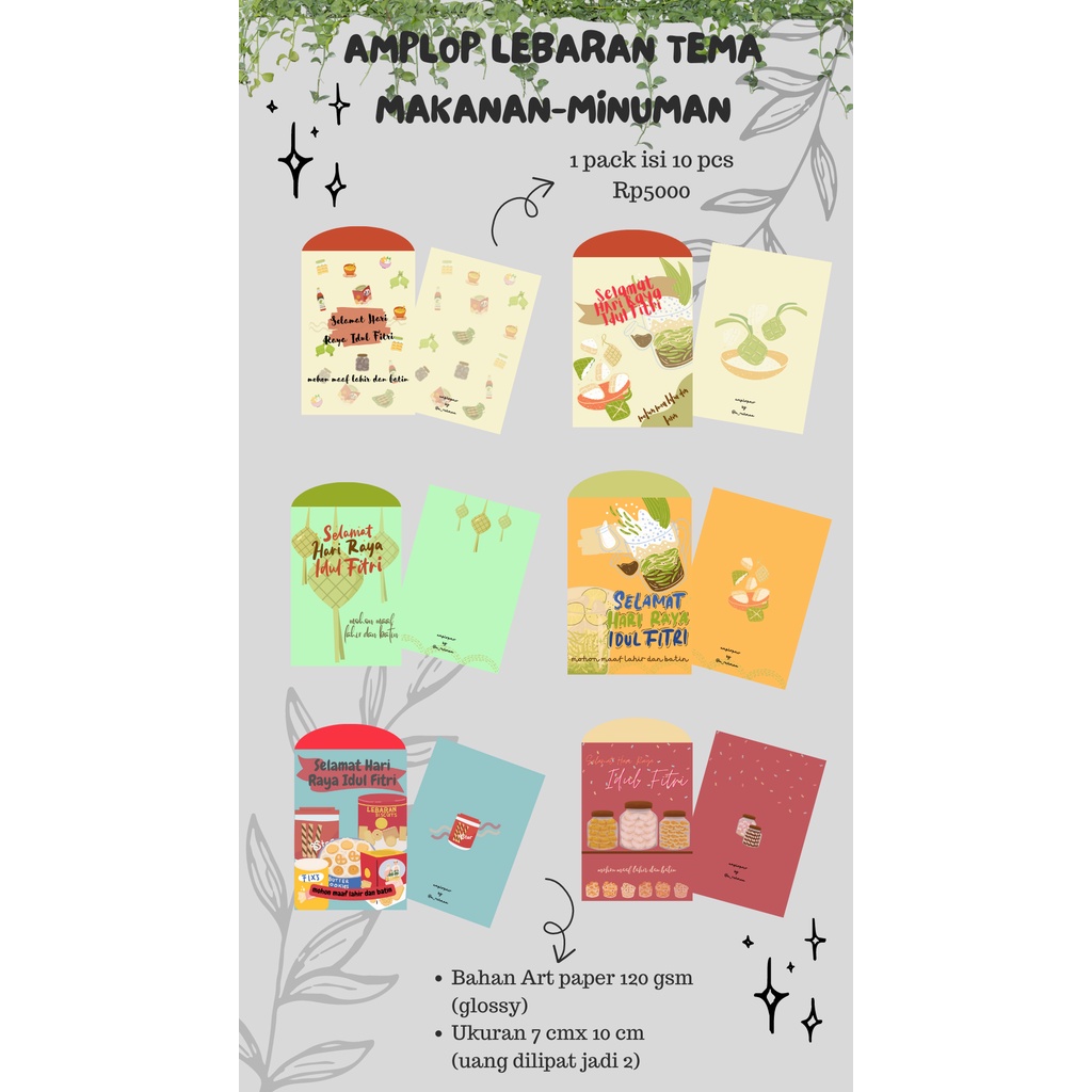 

Amlpop Lebaran | Amlpop Idul Fitri 1444 H | Angpau THR Tema Makanan Lucu Aesthetic (1 pack isi 10 pcs)