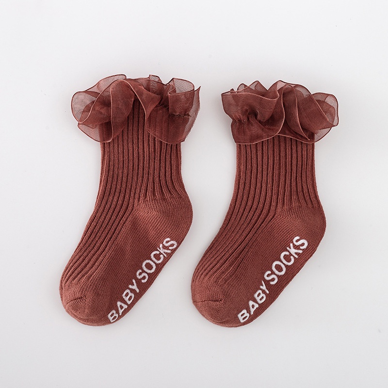 NEW-KR1 Kaos kaki bayi / anak perempuan motif renda polos kualitas premium