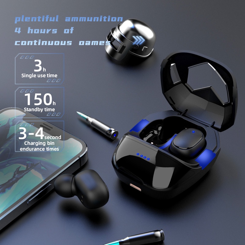 TWS Wireless Earphone Bluetooth E-sports Earbuds Gaming Wireless Noise-cancelling Headphones Headset Breathiing Lamp Intelligent Digital Display Waterproof Upgraded Bluetooth 5.1 - G6S/G7S/G9S(COD)