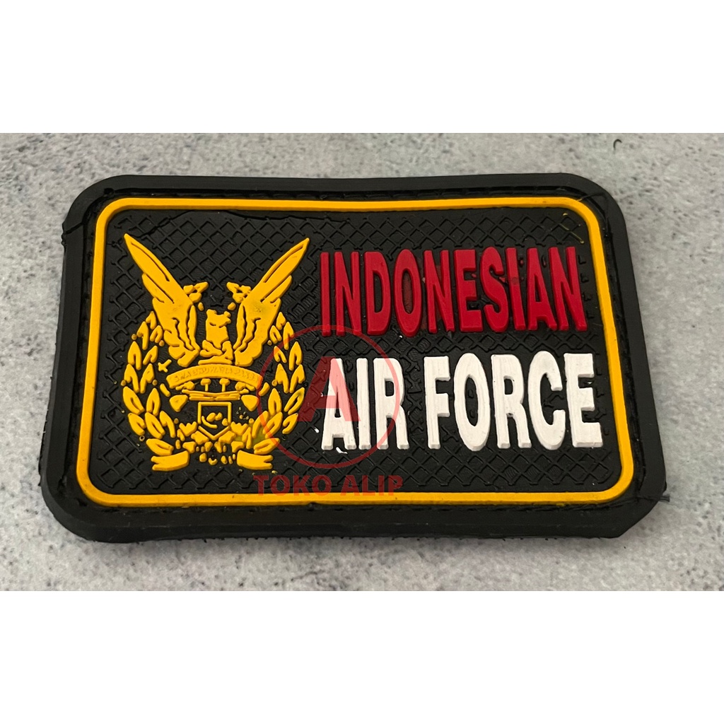 Patch Indonesian Air Force (Kotak) - Patch Velcro TNI AU- Prepetan