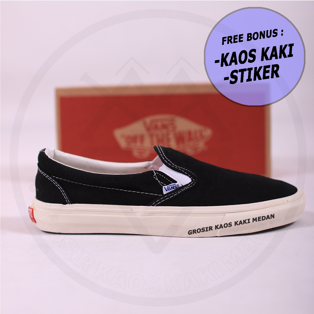 Promo Terbaru Sepatu Vans Slip on OG Black White Grosir