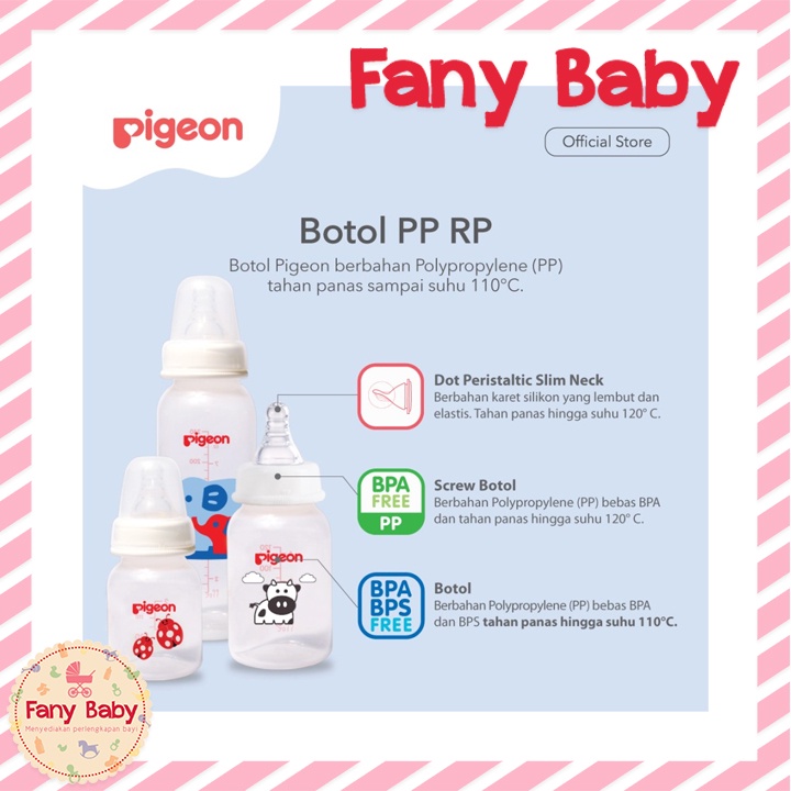 PIGEON BOTTLE PP RP 120ML KARAKTER / BOTOL SUSU BAYI