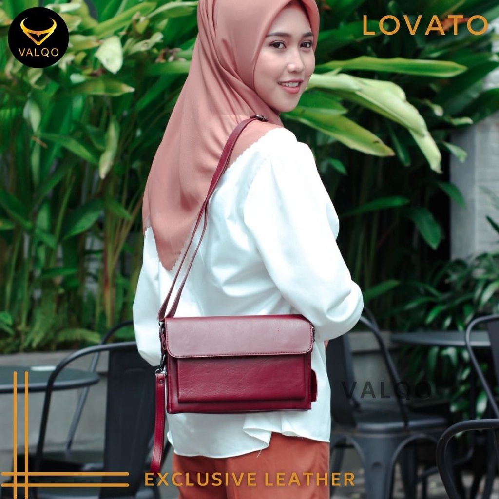 [VALQO] LOVATO Tas Handbag Multifungsi Dompet HP Kulit Sapi Cewek Wanita Perempuan