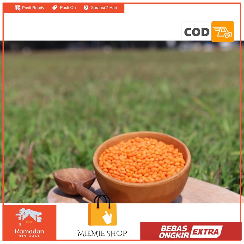 

Natural Red Lentil/ Organik Kacang Lentil Merah Impor India1 Kg
