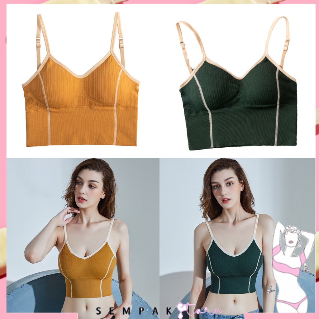 Tank Top Yoga Wanita 6410 Bra Sport Tanpa Kawat BH Push Up Elastis Pakaian Dalam Wanita Olahraga