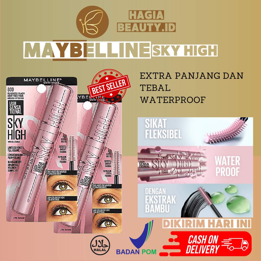 Bisa COD - Maybelline Sky High Waterproof Mascara - Maskara Makeup Tahan Air