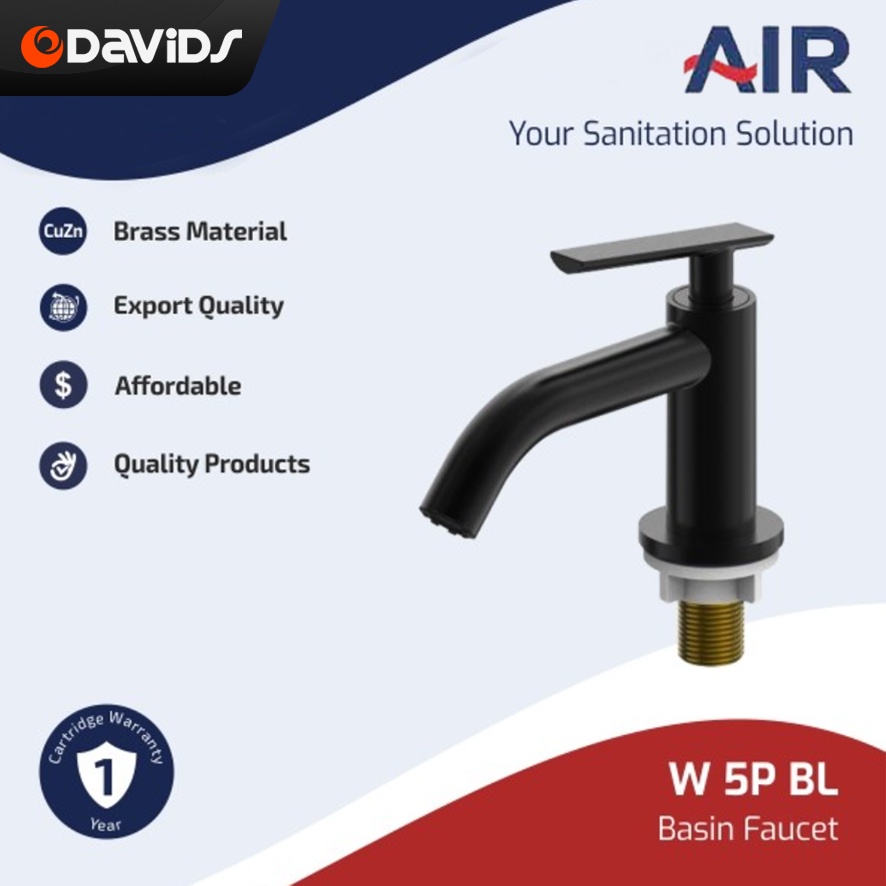 Kran Wastafel Cuci Tangan Keran Washtafel Sink Dapur Hitam AIR W5PBL