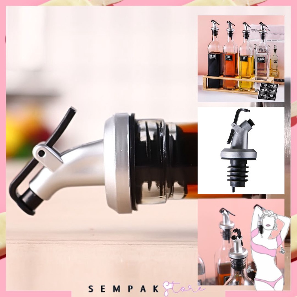 SS Tutup Botol Multifungsi Wine Kecap Madu Sirup Minyak Wine Spirit Liquor Bahan Rubber &amp; Stainless Steel Flow Bottle Pourer