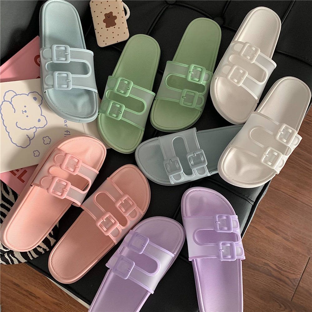 SS Sandal Wanita Karet Jelly 6499 Sendal Rumah Berkualitas Model Tali Gesper Sendal Slop EVA Empuk  Anti Licin Sendal Karet Couple Home Slipper Anti Slip Wanita Gaya Korea Murah Import