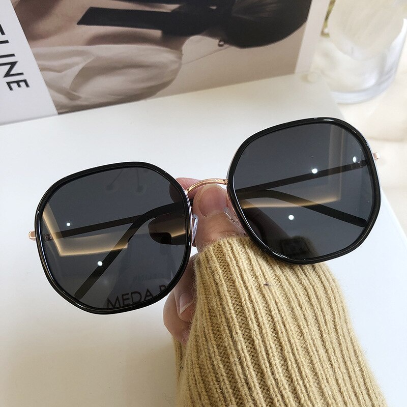 SS Kacamata Wanita Hitam Bulat Korea 6628 Fashion Vintage Kaca Mata Wanita Gaya Sunglasses Unisex0.