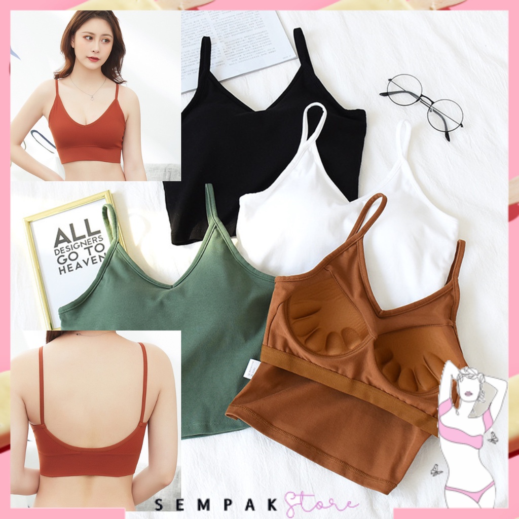 SS Bra Sport Wanita Tanpa Kawat 6561 Bh Wanita Double Tali Pakaian Dalam Wanita Crop Top Ala Korea Murah Import