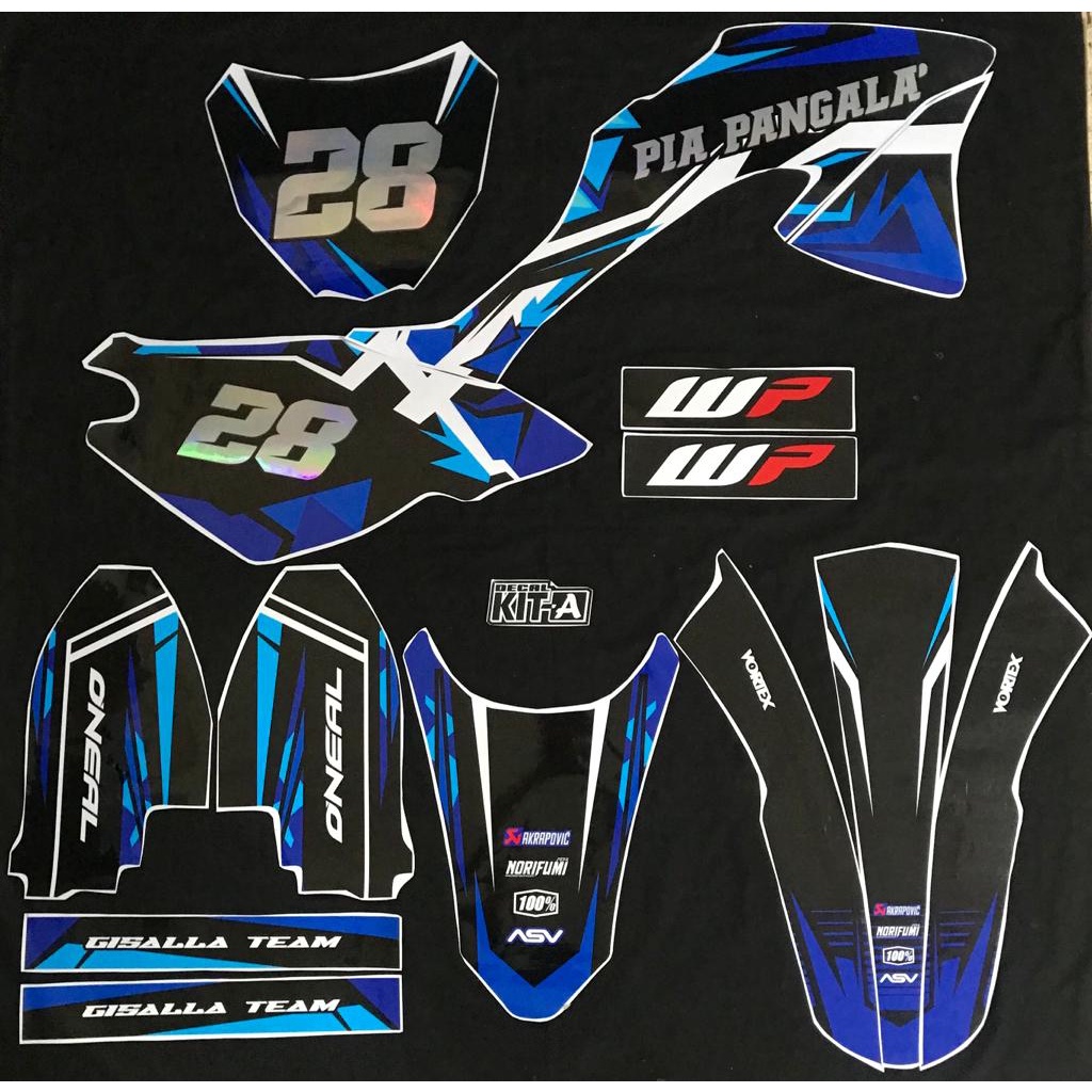 Dekal Stiker Motor KLX BF Cutting hologram(D-A3-033)