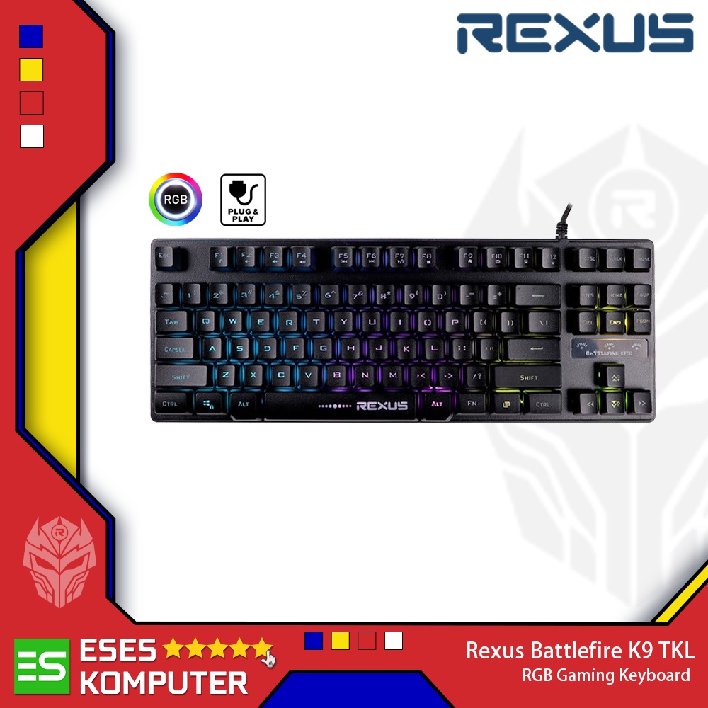 Keyboard Rexus Battlefire K9 TKL Black RGB | Keyboard Gaming