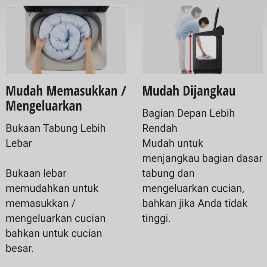 Mesin cuci Panasonic 1 tabung NA FD 12 AR1 INVERTER KAPASITAS 12.5 KG