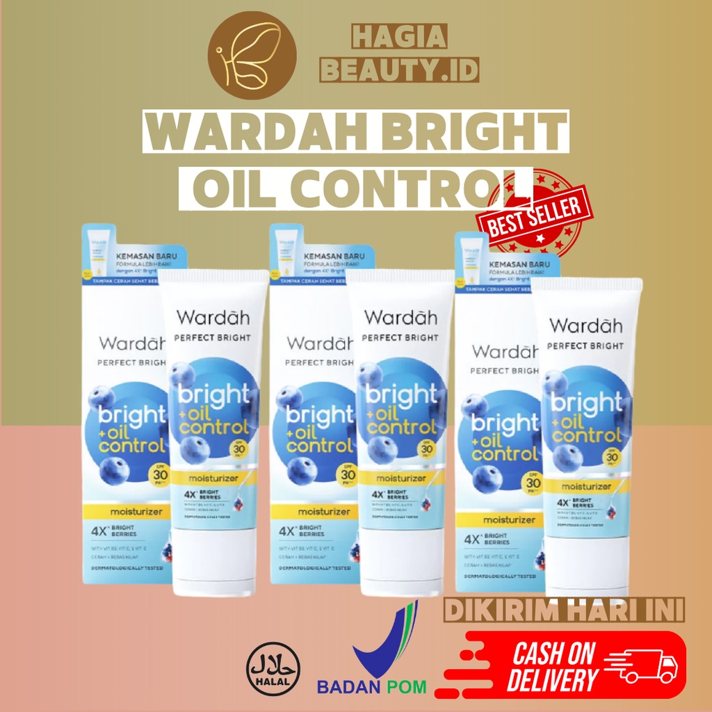 Bisa COD - Wardah Perfect Bright Moisturizer Cream - Pelembab Wajah | Moisturizer Bright + Smooth Glow | Moisturizer Bright + Oil Control SPF 30 + Night Moisturizer