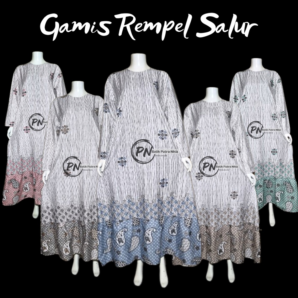 Gamis Batik Kombinasi Wanita Modern